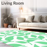 Botanical Motif with Flowing Leaf Silhouettes and Shapes(Green)
