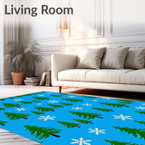 Festive Pine with Snowflake Accents Semi Moon(Blue)