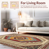 Ultra Soft Area Rug, Non Slip, Stain Resistant, Washable Area Rugs for Living Room, Bedroom, Braided Trout Fishing(Red)