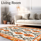 Chic Southwestern Tribal Design Area in Vibrant Multicolor Palette(Orange)