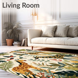 Adventurous Jungle Animal Print Ideal for Children Play Areas(Ivory)