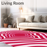 Innovative Ripple Effect Modernist Avant Garde Zigzag (Pink)