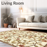 Refined Jacobean Vine Area Sophisticated Floral Floor Covering(Beige)