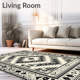 Ethnic Inspired Handwoven Area With Distinctive Geometric(Black)