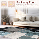 Ultra Soft Area Rug, Non Slip, Stain Resistant, Washable Area Rugs for Living Room, Bedroom, Abstract Circle Modern Carpet(Gray) - ODIKA