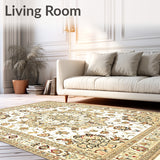 Boho Medallion Area Showcasing Ornate Centerpiece and Muted Earth Palette(Beige)