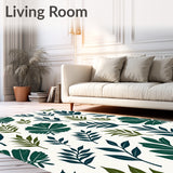 Botanical Leaf Motif Touch Floor Contemporary (Green)