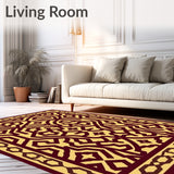 Inspired Hexagon Mosaic Entryway with Fringe(Brown)
