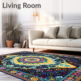 Geometric Multicolour Large Floor Art(Blue)