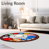 Smiling Billiard Balls Circular Formation(Brown)