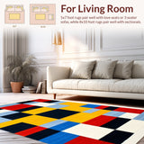 Geometric Squares Primary Color Block Design(Red)