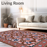 Interlocking Floral Motifs With Blush Pink And Deep Contrast(Brown)