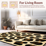 Fluffy Leopard Print Faux Fur(Beige)