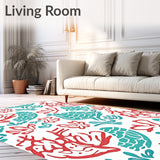 Enchanted Mermaid Scales Shimmer with Tropical Coral Reef Design(Red)