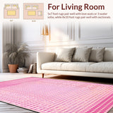 Charming Polka Dot Throw Carpets for Nursery Modern Decorate Rug(Pink)