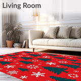 Festive Pine Tree with Snowflake Motifs Holiday(Red)