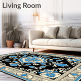 Tabriz Inspired Palmette with Intricate Lattice Flourishes(Black)