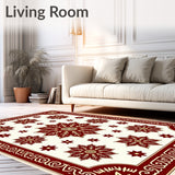 Festive Poinsettia Floral Medallion Anti Slip Christmas(Red)