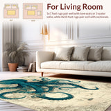 Deep Sea Creature Round With Tentacle Design Nautical Chart(Blue)