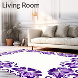 Abstract Botanical Motifs with Layered Petals and Twisting Vines (Purple)