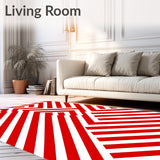 Traditional Cane Stripe with Festive Swirl Accents(Red)