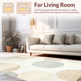 Ivory Area Abstract Woven Design Contemporary Style(Beige)