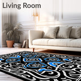Abstract Boho Artistic Interlocking Medallion Swirl (Black)