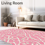 Ornamental Lattice Featuring Distressed Botanical Embellishments (Pink) - ODIKA