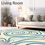 Luxurious Spiral Wave Abstract Artistic (Ivory)