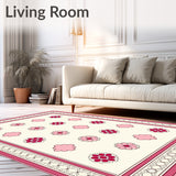 Quatrefoil Motif with Edge Design Floor Cover(Pink)