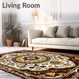 Boho Medallion with Stylized Floral(Brown)