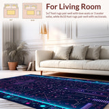 Futuristic Circuit Board Maze Featuring Tech Network(Blue)