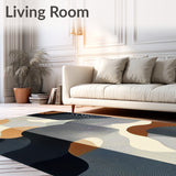 Modern Black and Taupe Abstract Area(Gray)