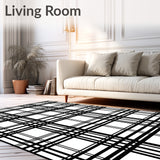 Timeless Plaid Design with Striking Bands and Checkerboard(Black)