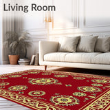 Trellis Medallion Holiday Lattice with Festive Filigree Motifs(Red)