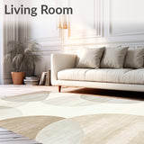 Contemporary with Dynamic Circular Geometry and Abstract Motifs(Beige)