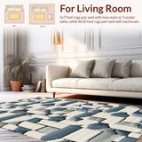Ultra Soft Area Rug, Non Slip, Stain Resistant, Washable Area Rugs for Living Room, Bedroom, Texas Bluebonnets Woven(Gray)