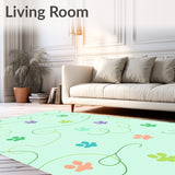 Adorable Kitten Paw Prints Trail Design Accent(Green)