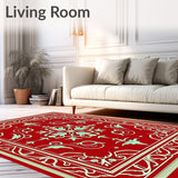 Vintage Winter Botanical Medallion Accent Floral(Red)