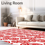 Cane Stripe Throw with Peppermint Swirl Design(Red)