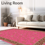 Autumnal Foliage Interlocking Floral with Elegant Vinework(Pink)