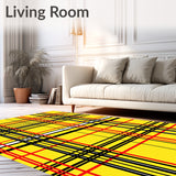 Tartan Patchwork Striped Checkered Design with Modern Minimalist Flair(Yellow)