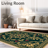 Mystic Forest Foliage with Baroque Arabesque and Moody Filigree Flourish(Green)