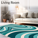 Arctic Breeze Showcasing Wave Inspired Flowing Motifs(Blue)