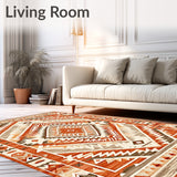Southwestern Terracotta & Beige Diamond Area(Brown)