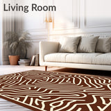 Nordic Maze Interlocking Modern Art Nouveau Motif(Brown)