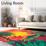 Sunset Safari Adventure Landscape with Tropical Foliage(Orange)