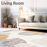 Boho Chic Area Abstract Beige and Cream Color Fusion(Beige)