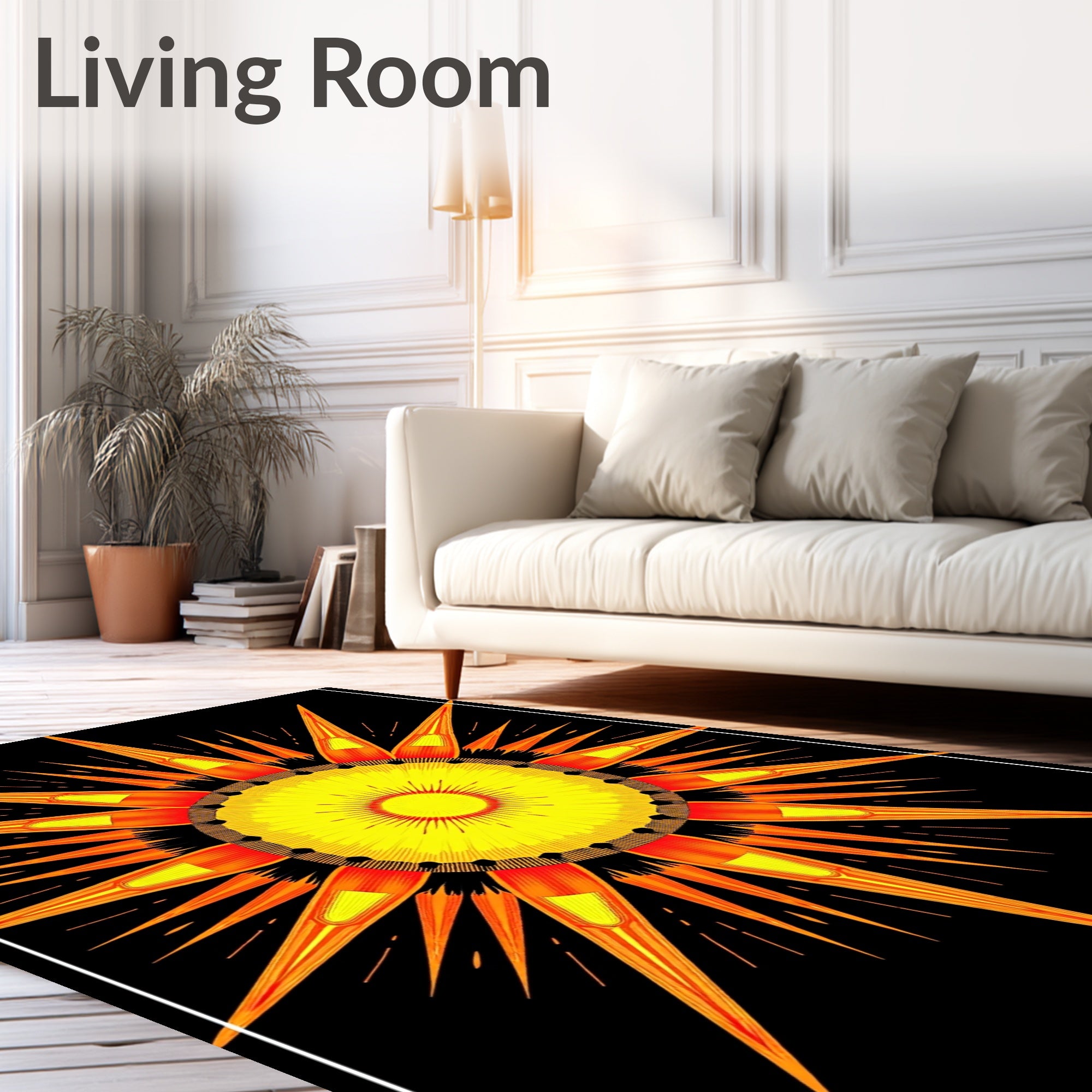 Radiant Starburst Medallion Contemporary Design (Black) - ODIKA