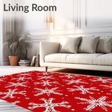 Festive Nordic Snowflake Motif with Interlocking Accents Holiday(Red)